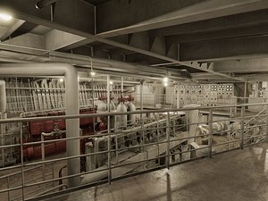 3D Vessel Engine Compartment model