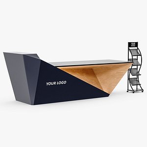 Reception with Magazine Rack Mockup Black