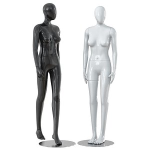 3D faceless woman mannequins model