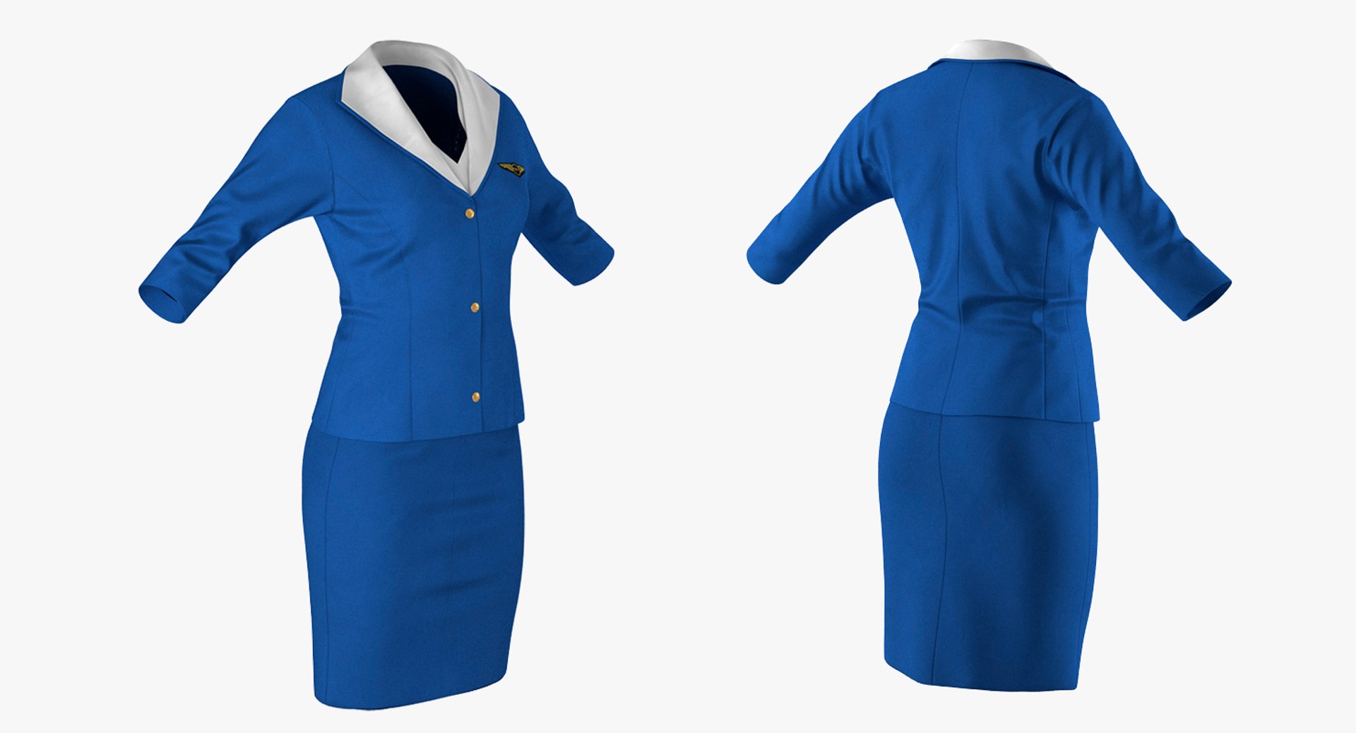 Stewardess rigged modeled 3D - TurboSquid 1151749