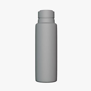 Basic Bottle with Label - Geometry Only No Textures No Materials 3D model
