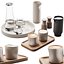 431 eat and drinks decor set 09 folded cup latte  water carafe kit