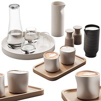 431 eat and drinks decor set 09 folded cup latte  water carafe kit