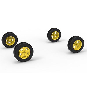 Wheel set of BriSCA Formula 2 Stock Car Scale 1 to 25 3D model
