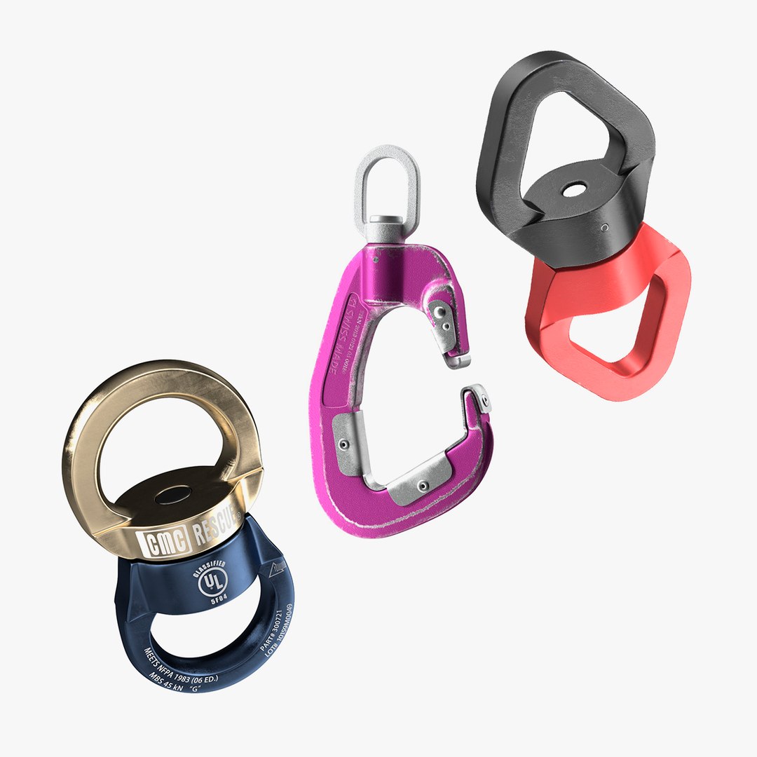 Rock Climbing Carabiners Collection 3D model preview
