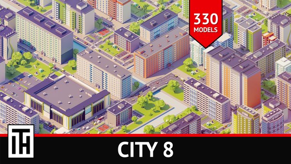 3D city low poly USSR model