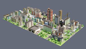 3D city low poly USSR model