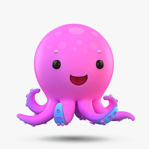 cute cartoon octopus 3D