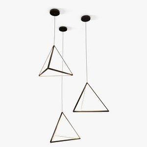 Modern Geometric 3-Light Triangle Pendant Light