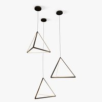 Modern Geometric 3-Light Triangle Pendant Light