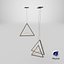 Luminária pendente triangular moderna com 3 lâmpadas