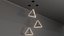 Luminária pendente triangular moderna com 3 lâmpadas