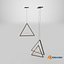 Luminária pendente triangular moderna com 3 lâmpadas