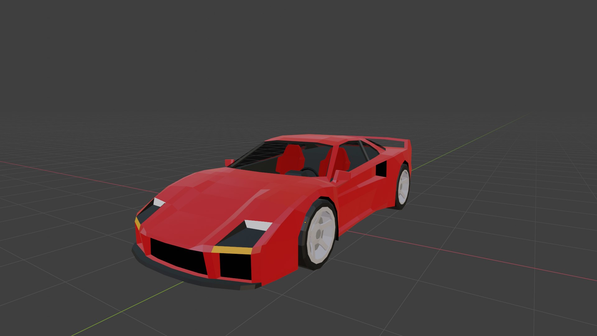 Low Poly 1980s Supercar 3D - TurboSquid 2093291