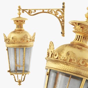 Antique Victorian Wall Lantern Brass 3D
