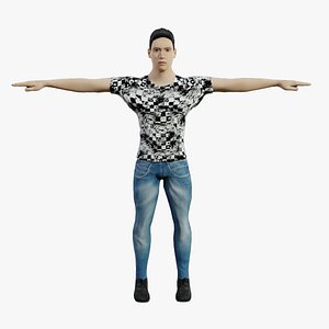 Free male boy Rigged low poly