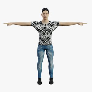 Free male boy Rigged low poly
