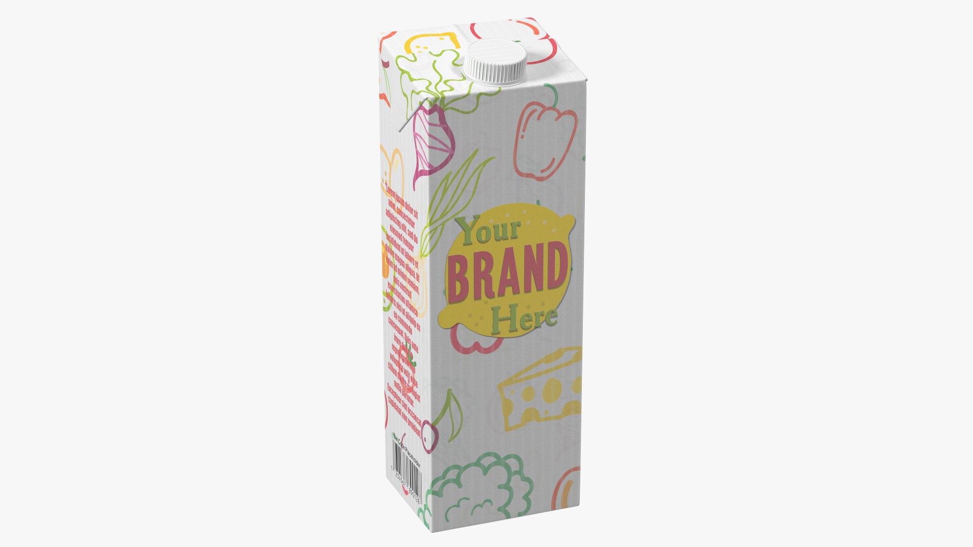 Mockup Aseptic Carton Package with Screw Cap White 3D model preview