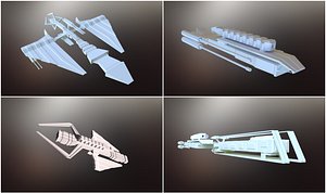 3D sci-fi spaceships model