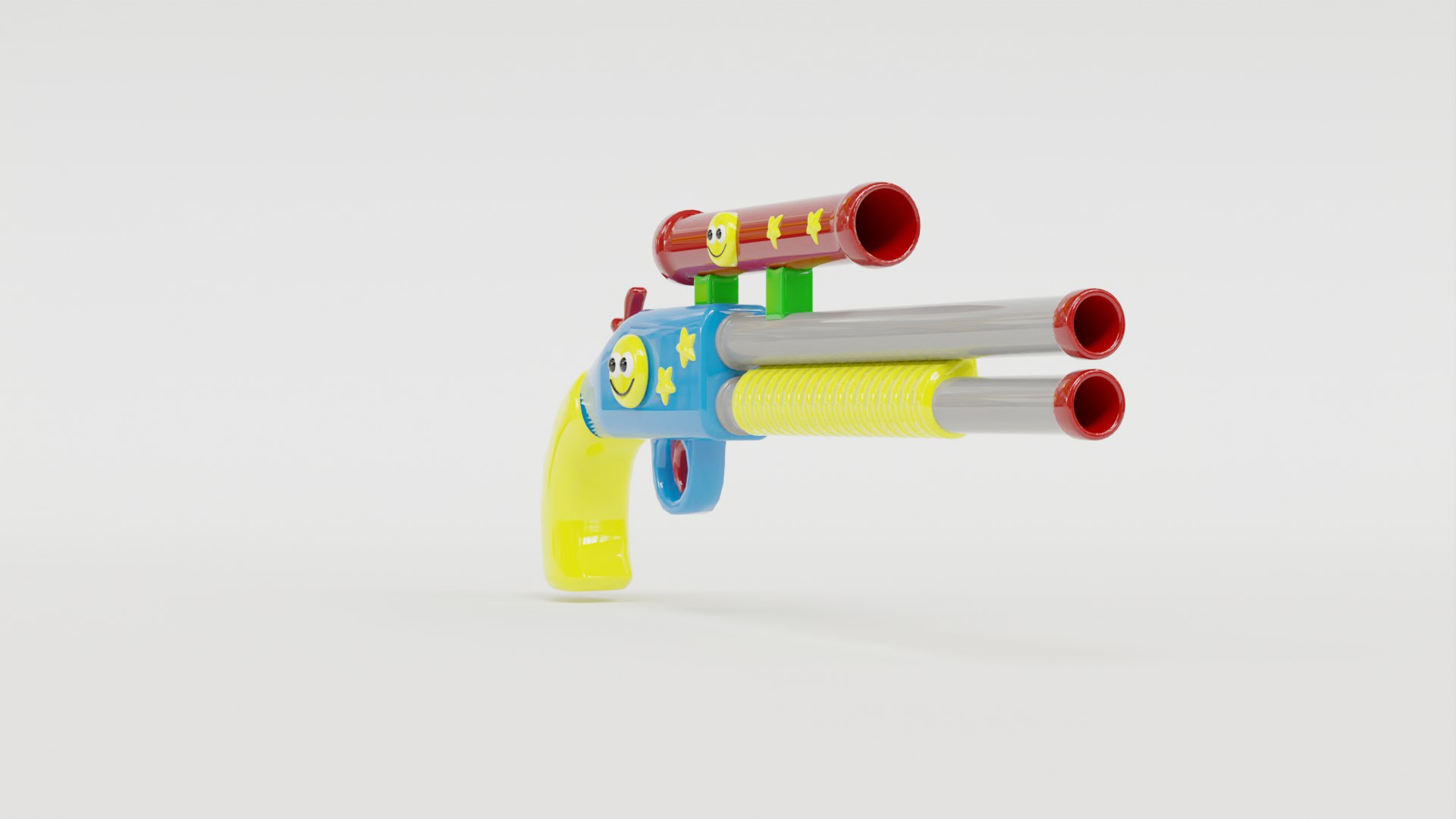 Colorful Smiley Toy Gun 3D Model Games Animations Fun Scenes 3D Model ...
