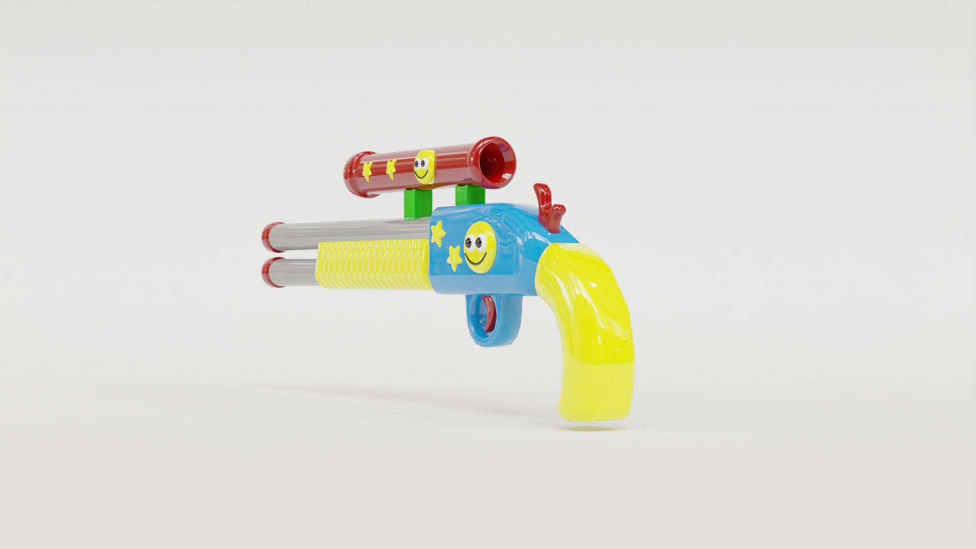 Colorful Smiley Toy Gun 3D Model Games Animations Fun Scenes 3D Model ...
