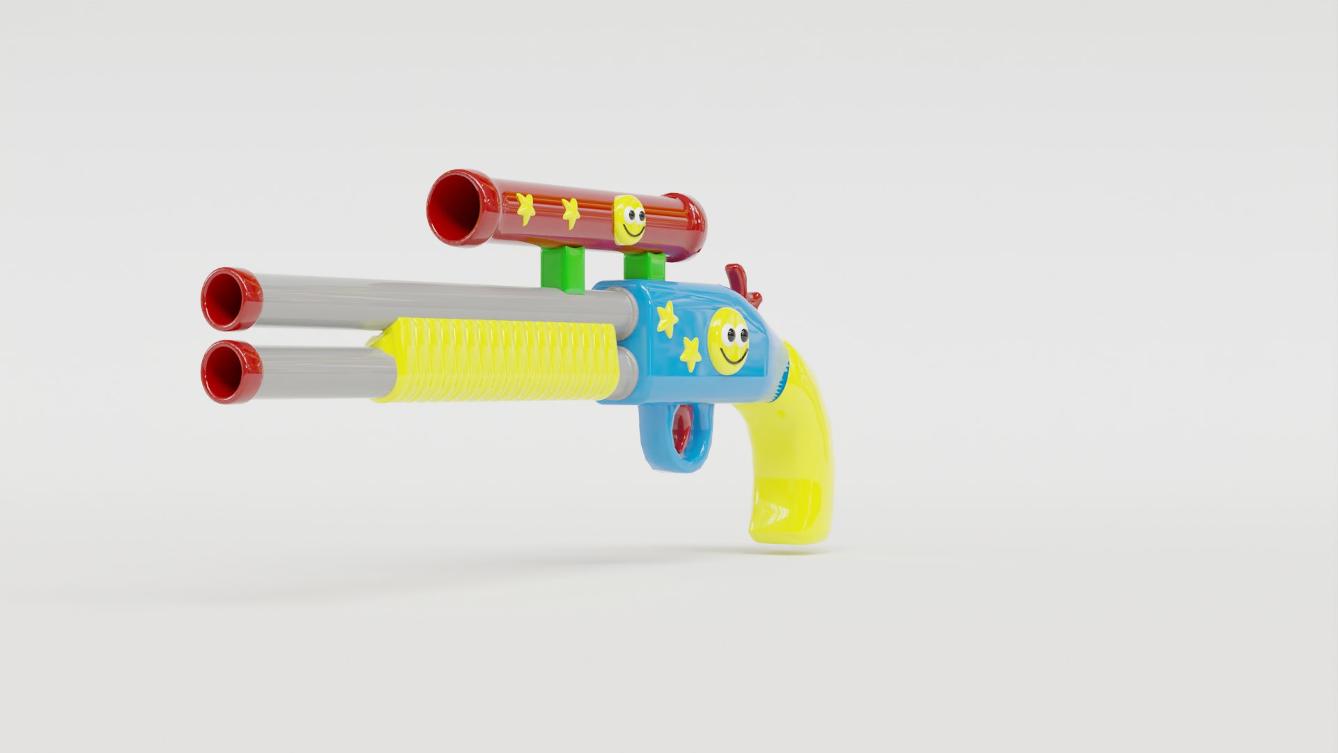 Colorful Smiley Toy Gun 3D Model Games Animations Fun Scenes 3D Model ...