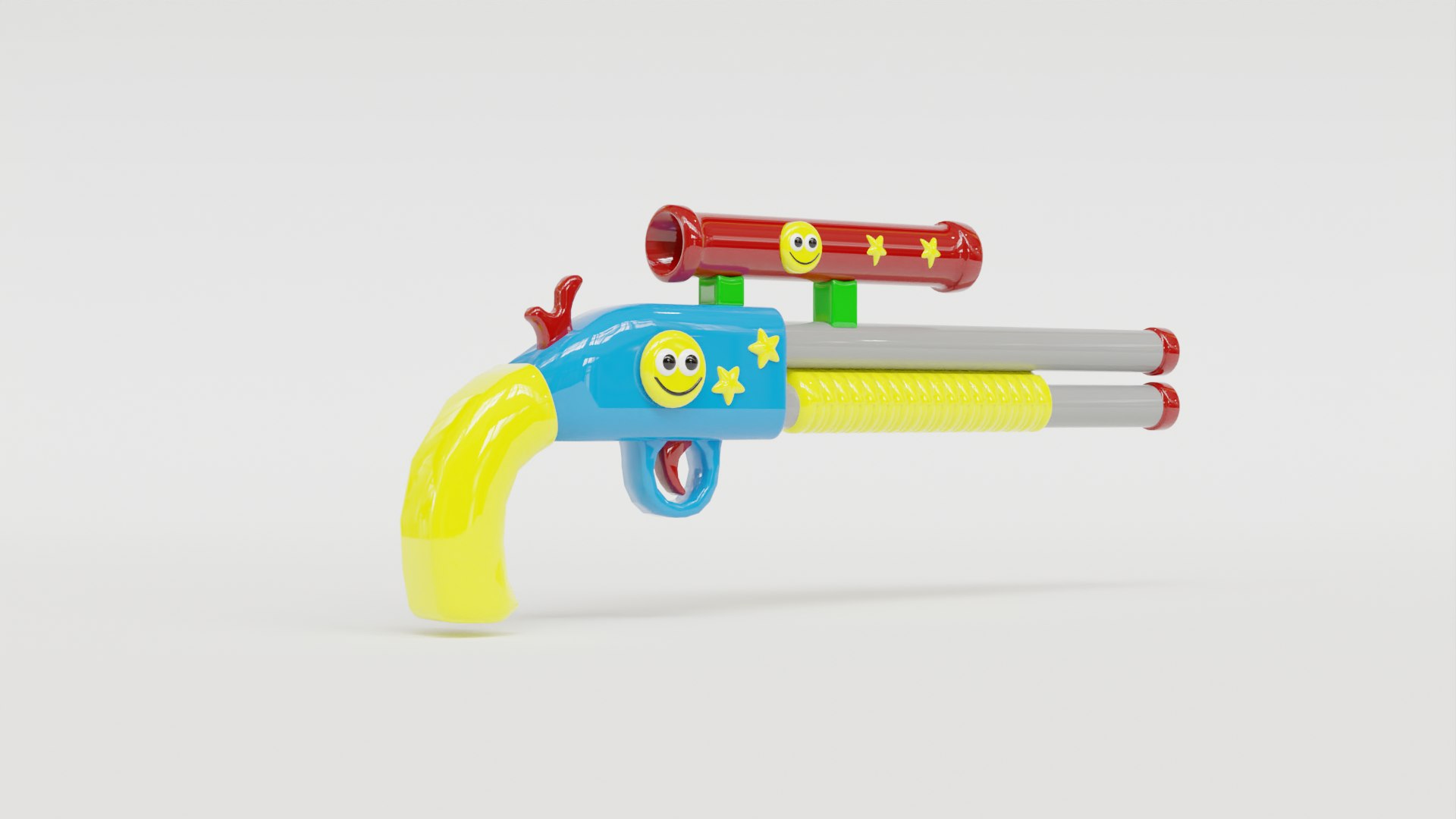 Colorful Smiley Toy Gun 3D Model Games Animations Fun Scenes 3D Model ...