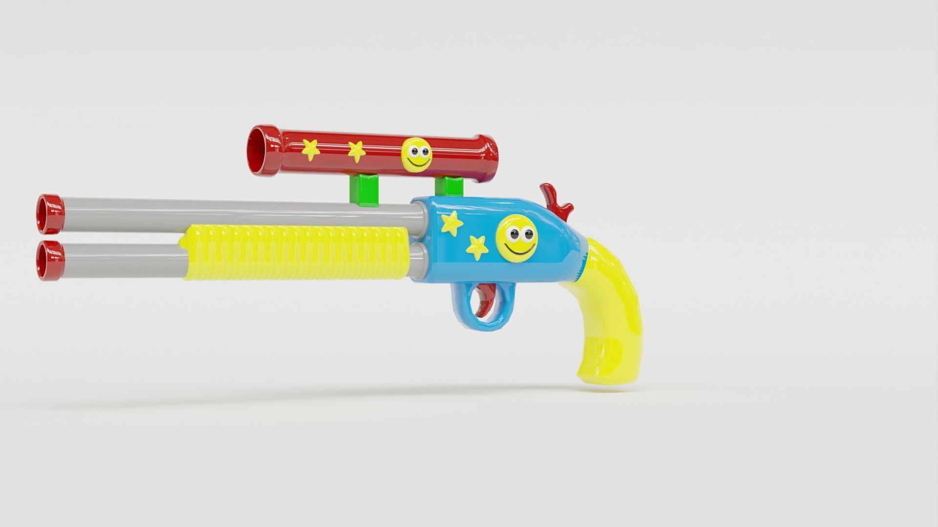 Colorful Smiley Toy Gun 3D Model Games Animations Fun Scenes 3D Model ...