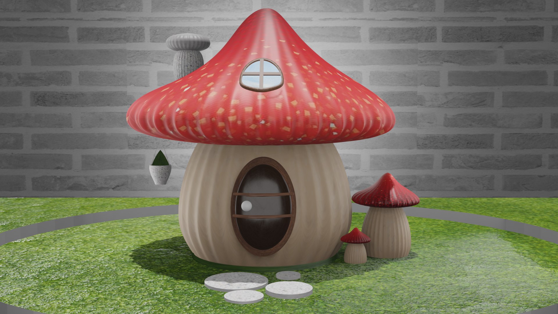 Mushroom House 3D Model - TurboSquid 1707007