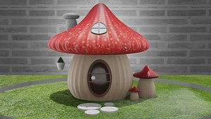 mushroom house 3D model