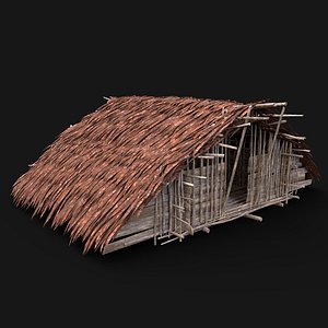 aaa jungle tribal hut 3D model