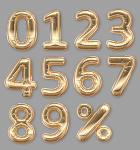3D foil balloons golden numbers