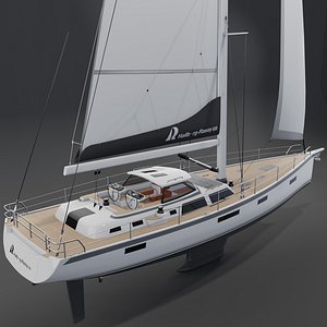 3D Hallberg-Rassy 69 Luxury Yacht 3D