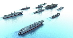 aircraft carrier group 3D
