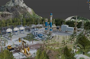 3D Industrial Chemical Plant model
