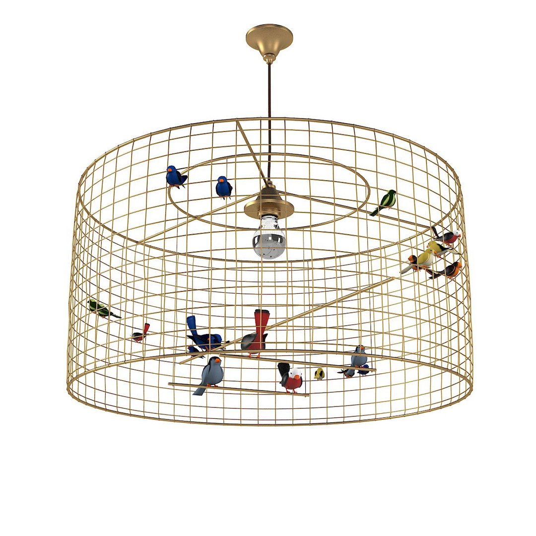 Bird Cage Chandelier 3D TurboSquid 1217898