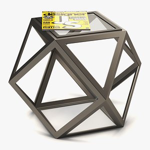 3D coffee table metal glass