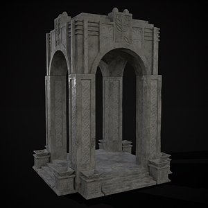 Tall Stone Arch Gazebo 3D