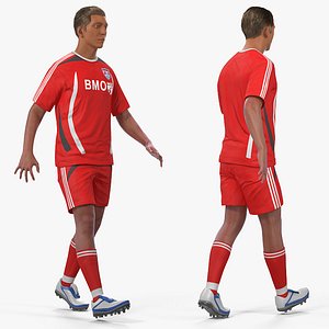 soccer football player rigged 3D model