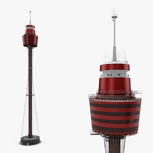 Observation Tower with Red Top 3D