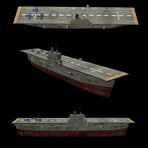3d model ww2 aircraft carrier