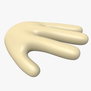 3D cartoon hand 4 fingers