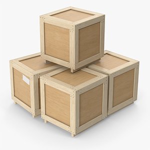 3D Stack Of Crate Boxes model