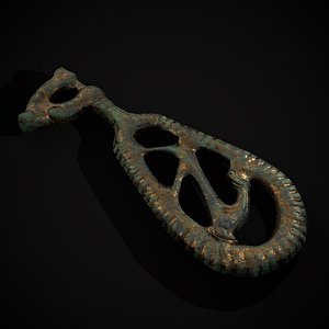 Brass Viking Key 3D model