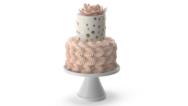 Cake with Pink Flowers 3D model - TurboSquid 1812804
