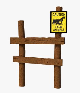 3D Farm animal Sign model