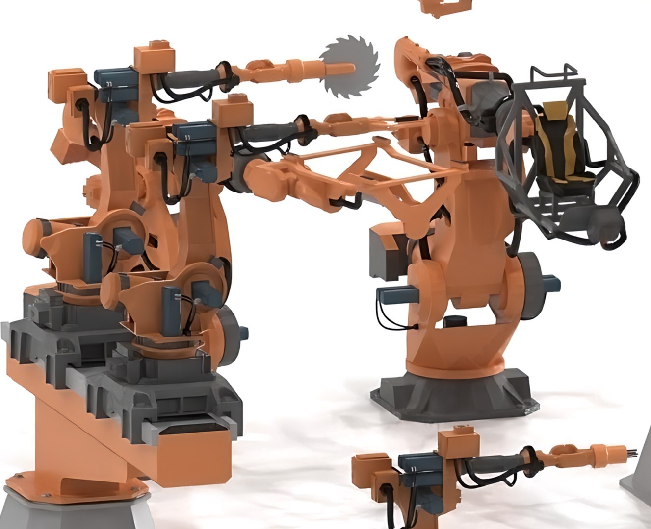 Robot Arms Collection Articulated Arm Industrial Robot Arm 3D Model ...