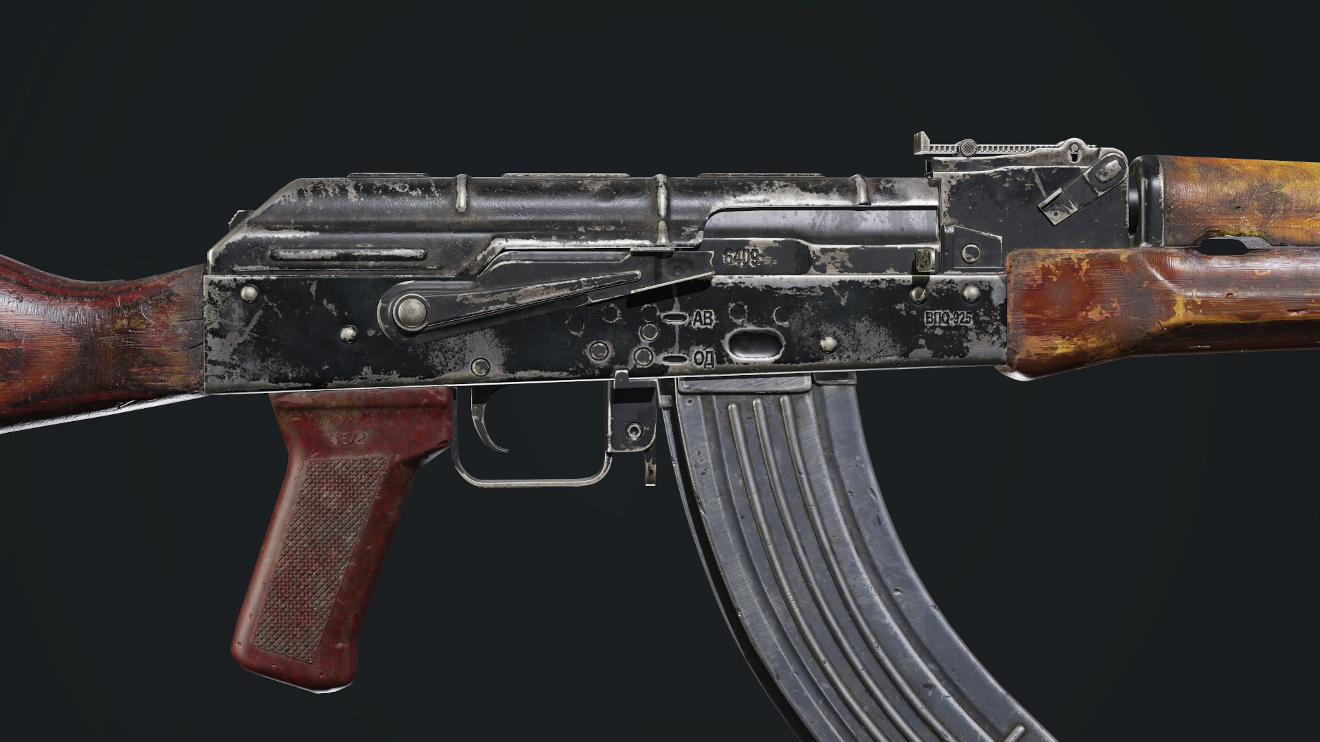 AKM Realistic Worn - PBR Game Ready 3D Model - TurboSquid 1960141