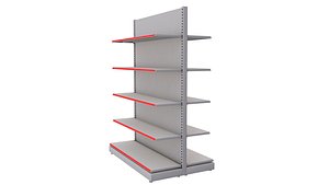 3D Store Double-Sided Supermarket Rack model