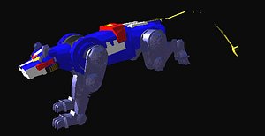3d blue lion